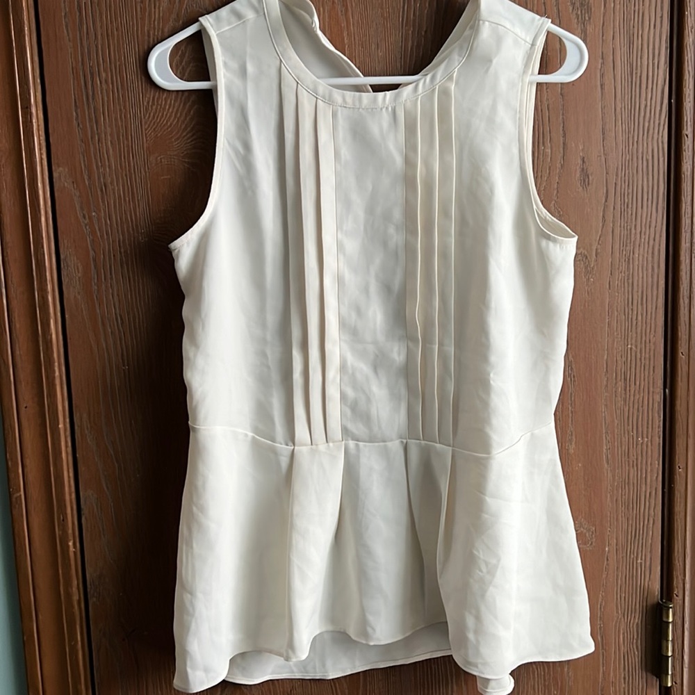 NWT ivory peplum top